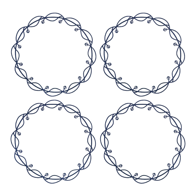 Four decorative circular frames with intricate designs on a white background