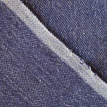 Close-up of denim fabric with a visible seam