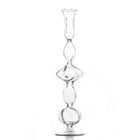 Clear glass hourglass on a white background