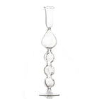 Clear glass hourglass on a white background