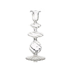 Clear glass candle holder on a white background