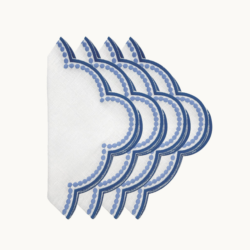 Lilibeth White & Blue Napkin - Set of 4