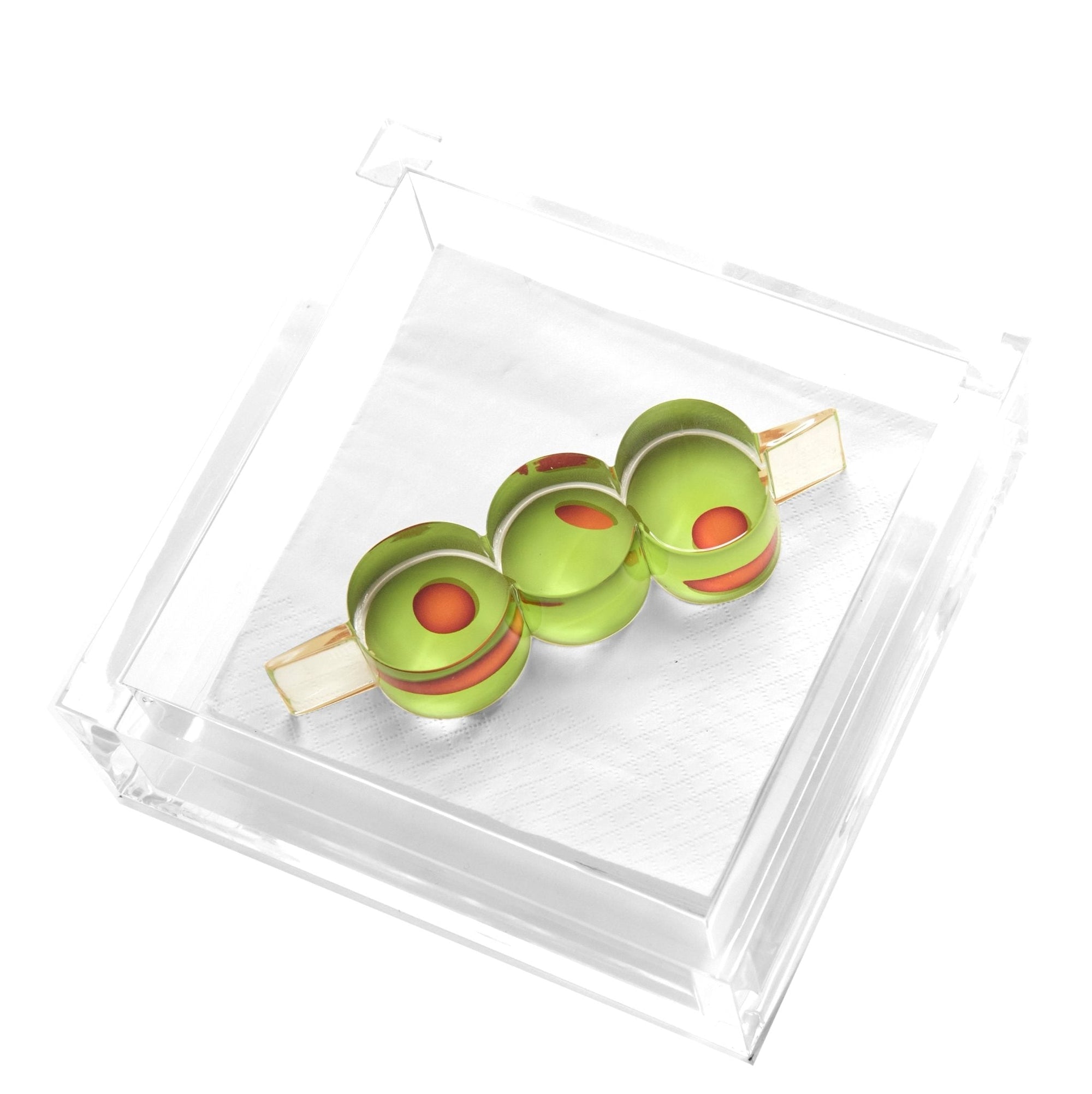 Olives Acrylic Cocktail Napkin Holder