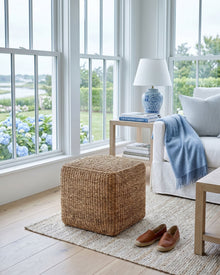 Seagrass Square Pouf