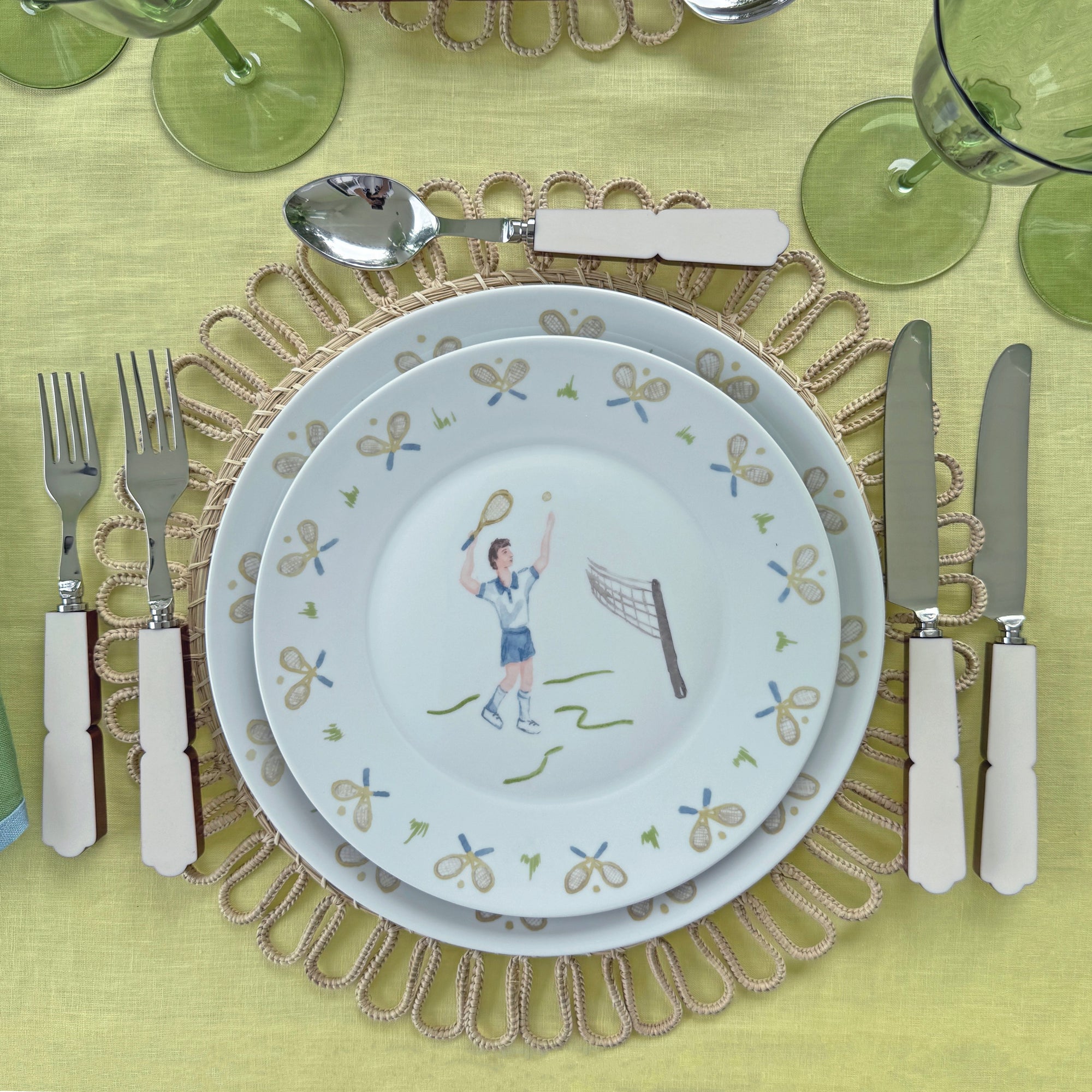 Tennis Gentleman Dinner Plate - Set of 4