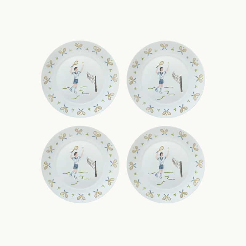 Tennis Gentleman Dessert Plate - Set of 4