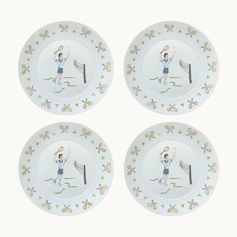 Tennis Gentleman Dinner Plate - Set of 4