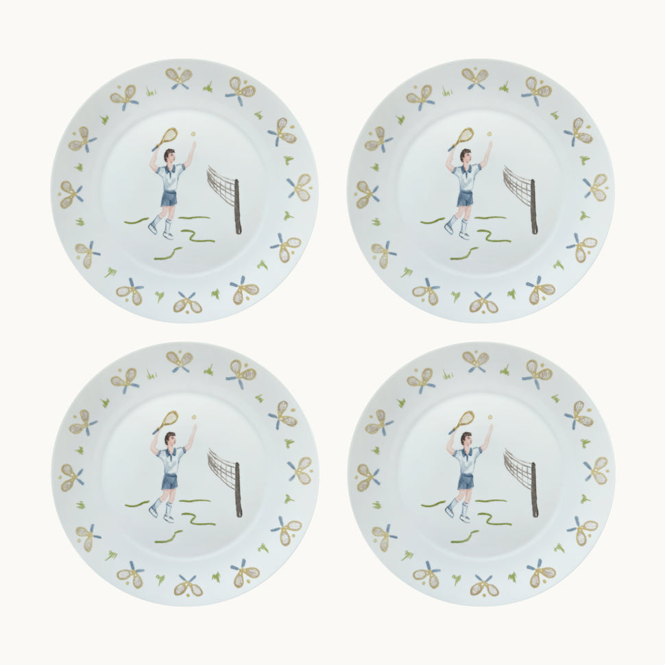 Tennis Gentleman Dinner Plate - Set of 4