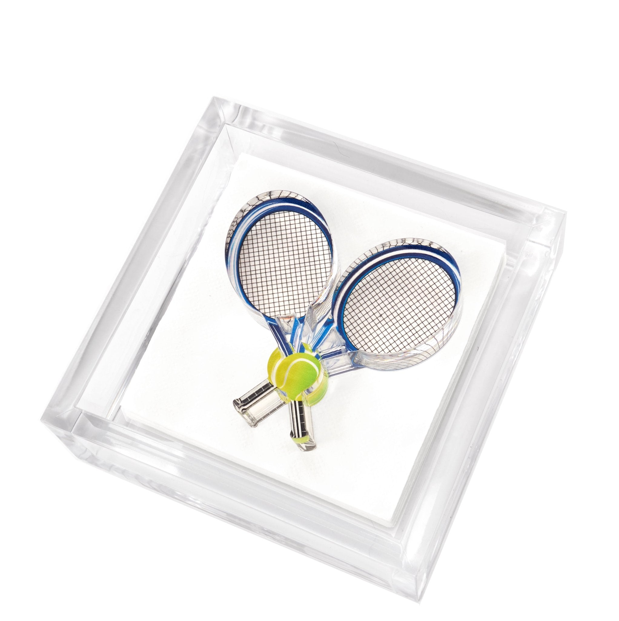 Tennis Racquets Acrylic Cocktail Napkin Holder