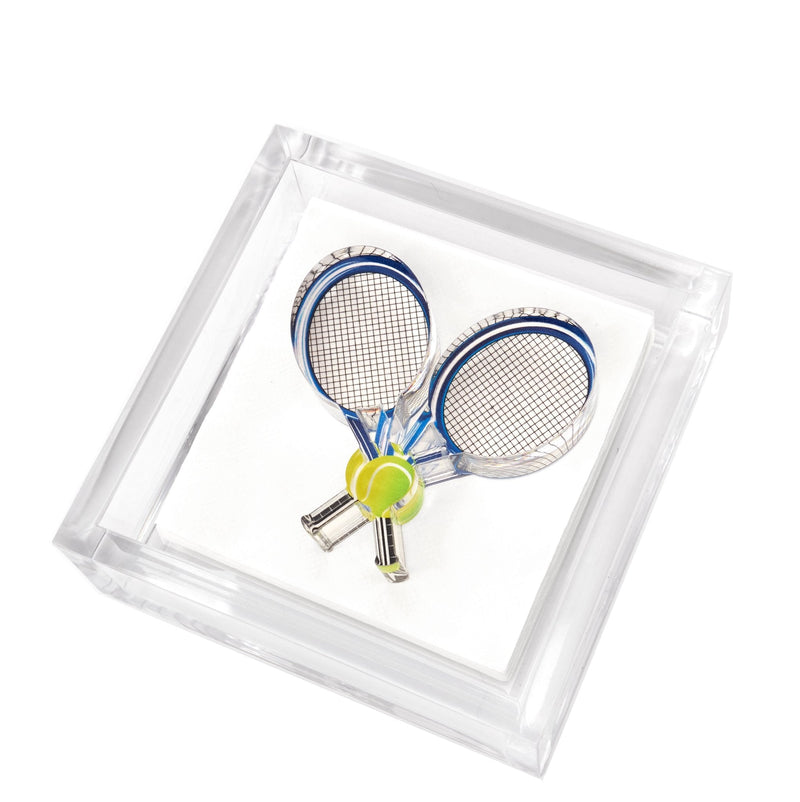 Tennis Racquets Acrylic Cocktail Napkin Holder