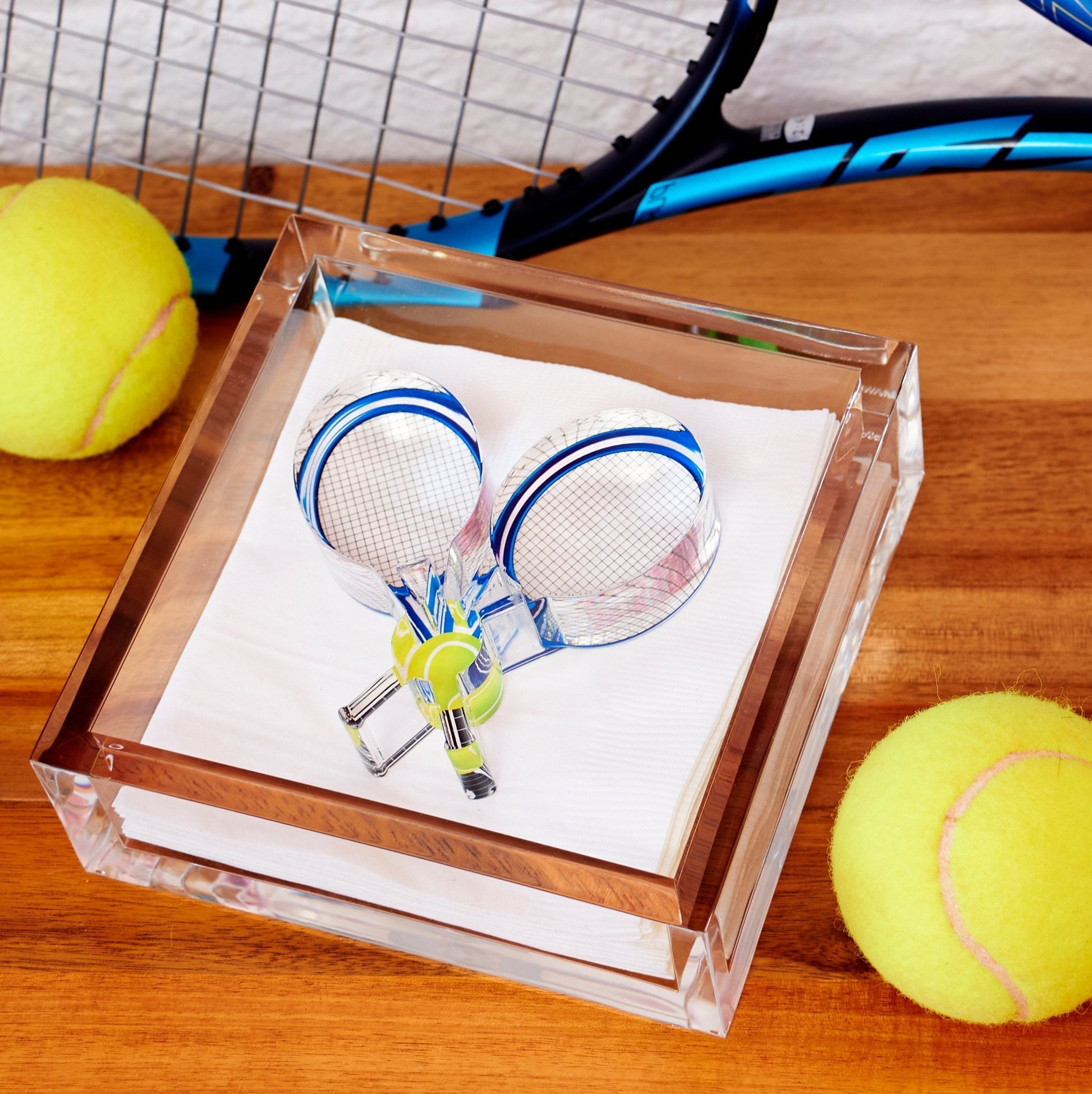 Tennis Racquets Acrylic Cocktail Napkin Holder