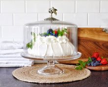 Honey Bee Glass Covered Cake / Dessert Stand Cake - 12" D x 4" H