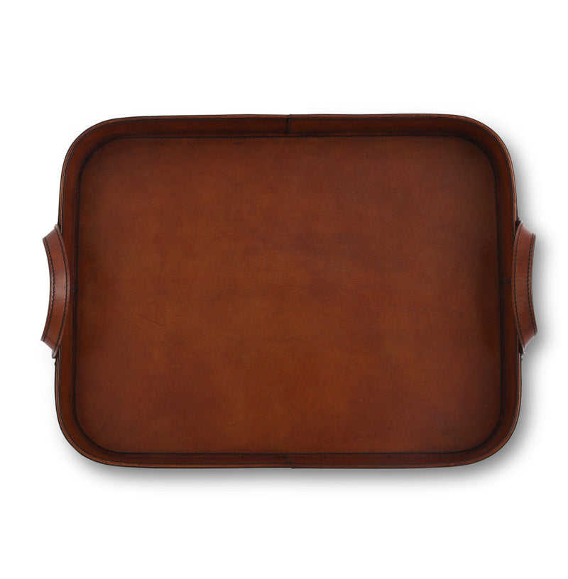Premium Genuine Leather Bit Serving Tray