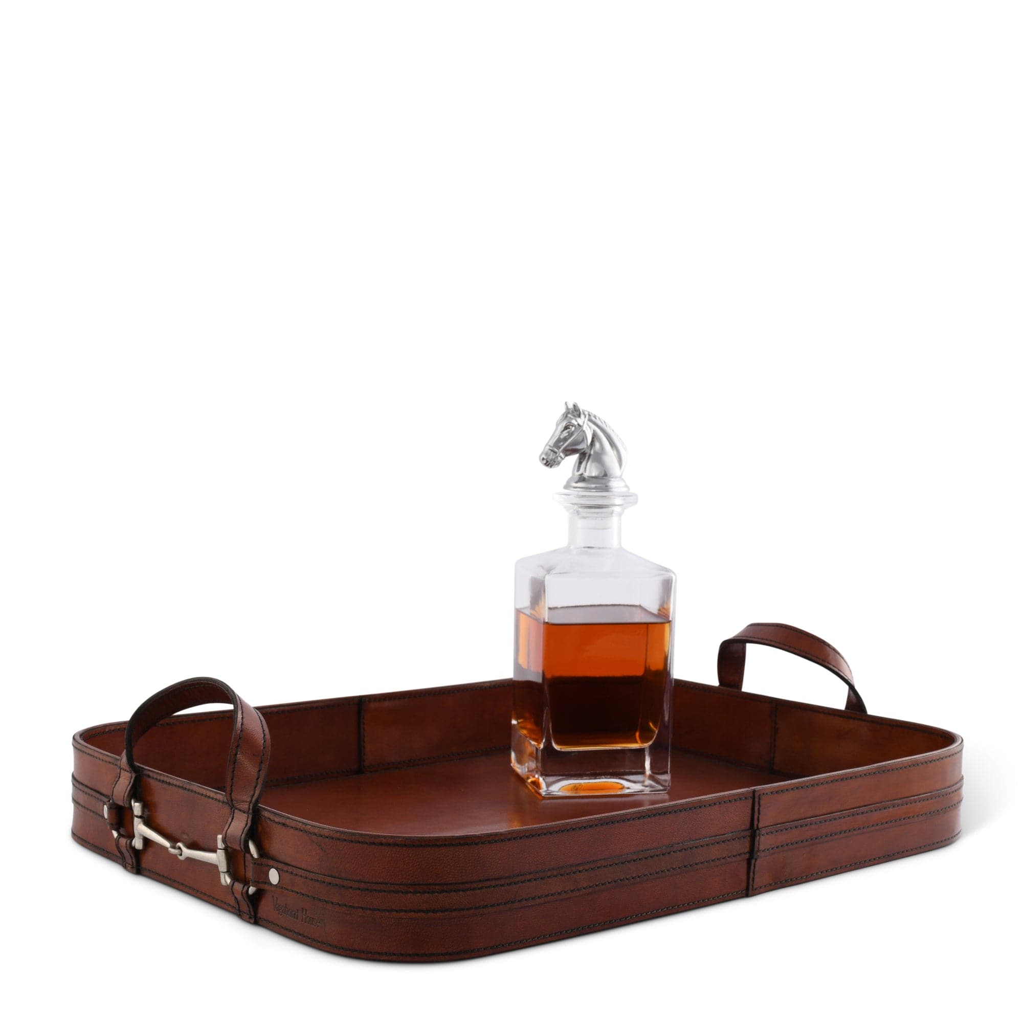Premium Genuine Leather Bit Serving Tray