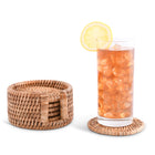 Hand Woven Rattan Wicker Coaster Set - 6 Coasters
