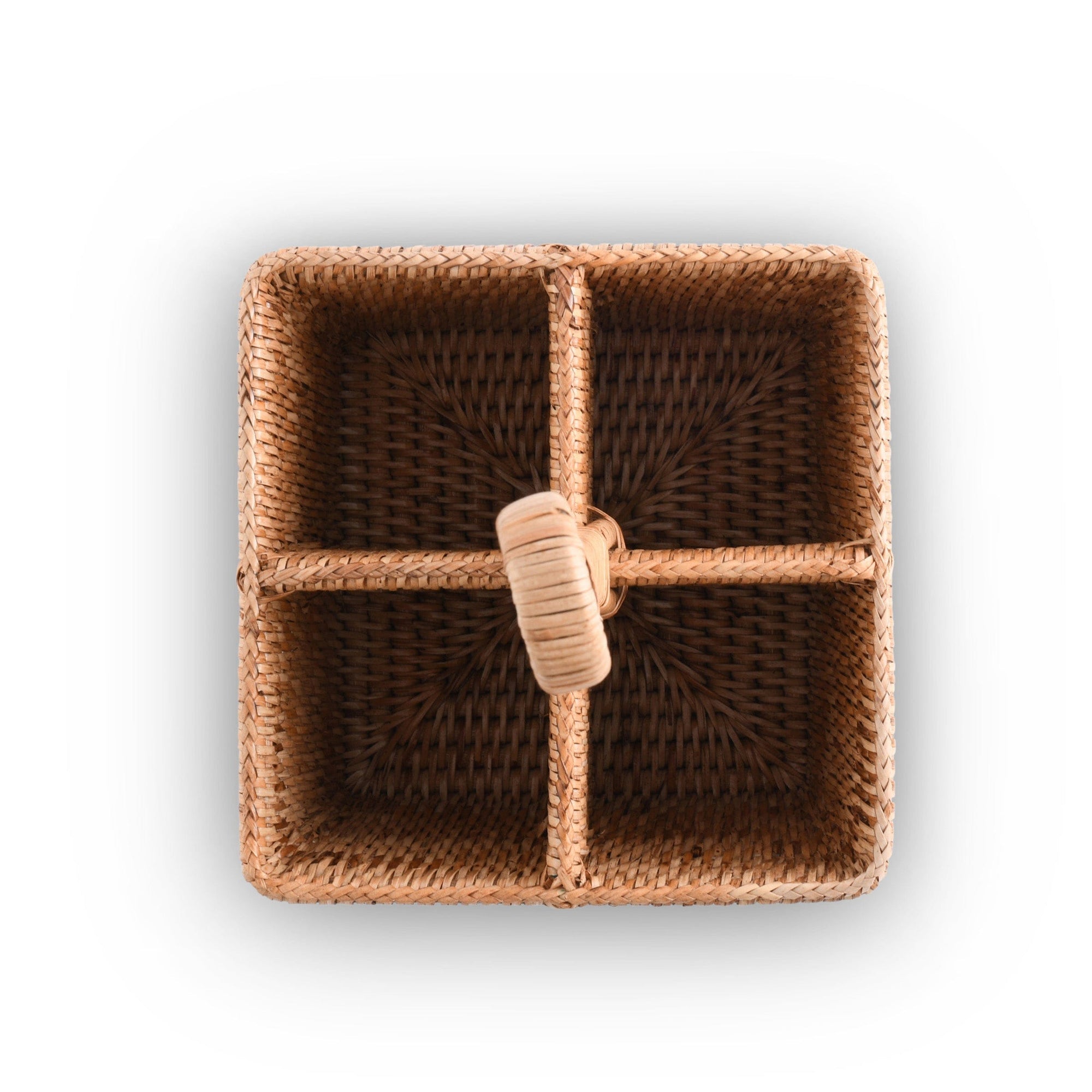 Hand Woven Rattan Wicker Flatware Caddy