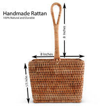 Hand Woven Rattan Wicker Flatware Caddy