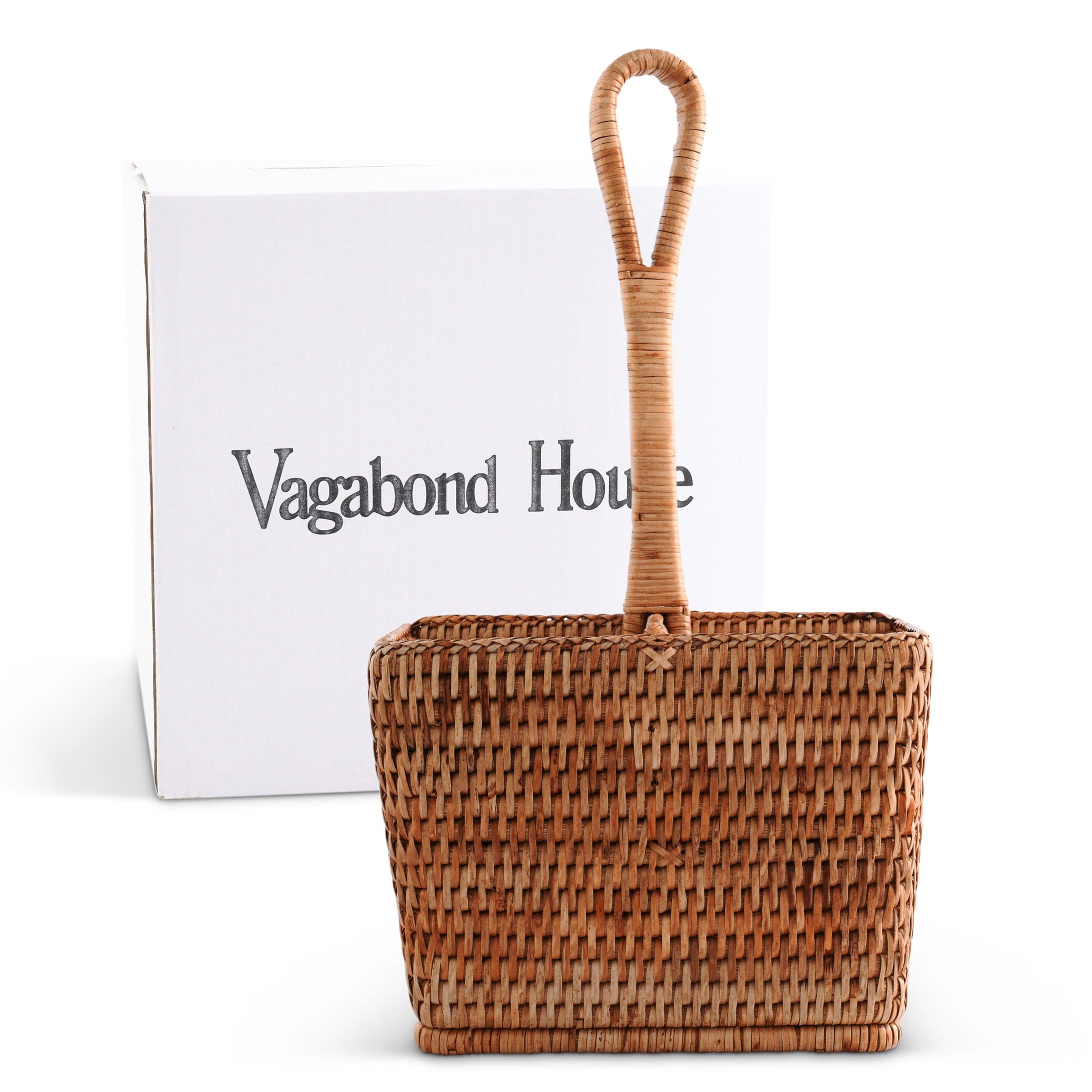 Hand Woven Rattan Wicker Flatware Caddy