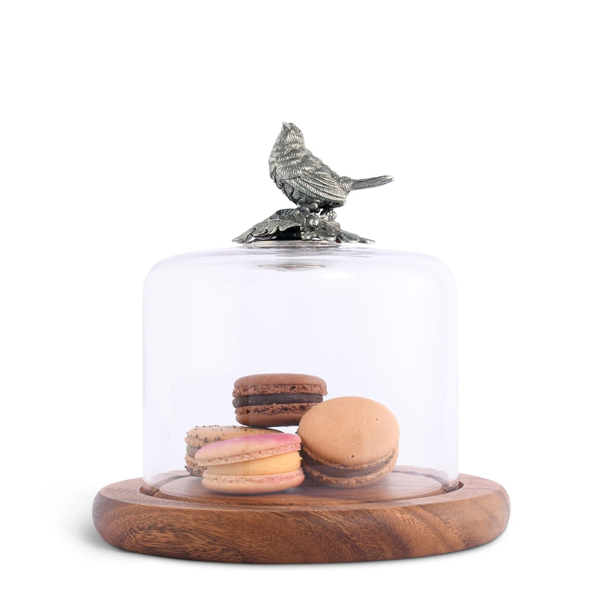 Song Bird Glass Covered Cheese Wood Board Wood 6.5" D