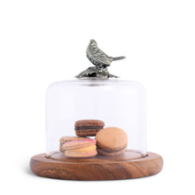 Song Bird Glass Covered Cheese Wood Board Wood 6.5" D