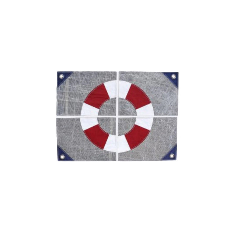 Life buoy design on a textured gray background